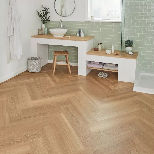 Karndean Van Gogh Warm Brushed Oak SM-VGW121T Herringbone Vinyl Flooring