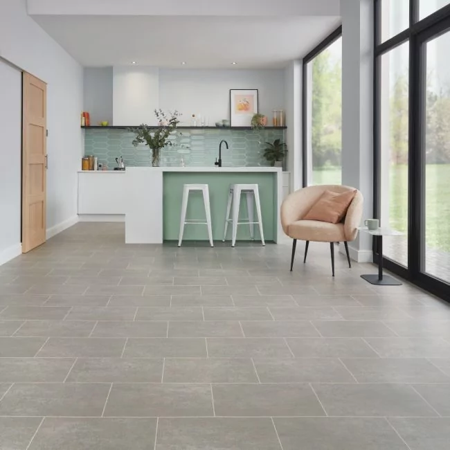 Karndean Knight Tile Smoked Concrete ST22 Luxury Vinyl Floor Tiles