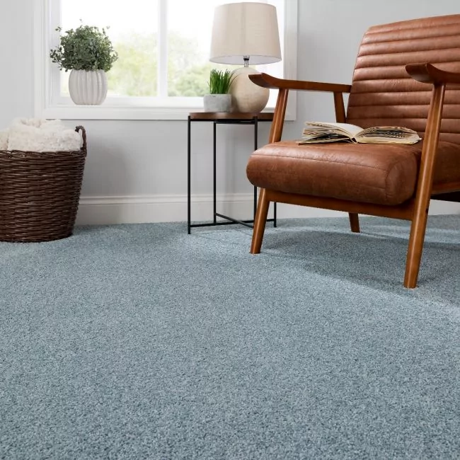 Splendour Aqua Deep Pile Saxony Carpet