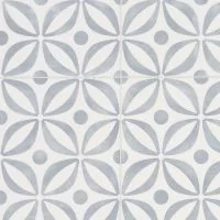 Cement Tile Design Cushioned Vinyl Flooring Sheet Cobalt Grey