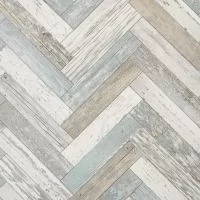 Herringbone Cushioned Vinyl Flooring Sheet Pacific Painted Wood
