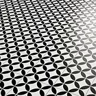 Black And White Bertie Tile Design Vinyl Flooring Sheet For Kitchens And Bathrooms
