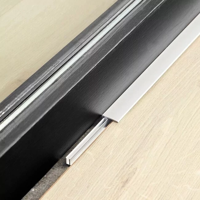 berry alloc silver end profile for finishing laminate flooring around door edges, fireplaces and walls