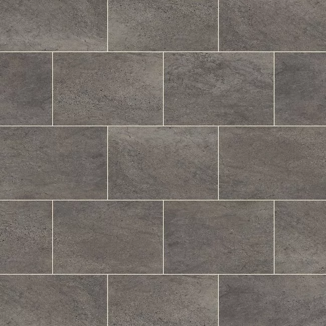 12" X 18" Contemporary Grey Vinyl Floor Tiles For Bathrooms Karndean Knight Tile Cumbrian Stone St14