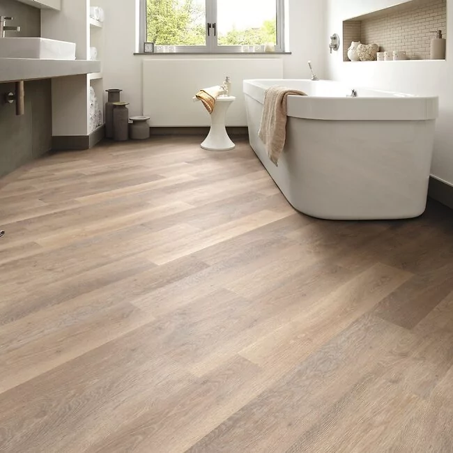 Worn Lime Wash Look Luxury Vinyl Planks With Pink Undertones Karndean Knight Tile Rose Washed Oak Kp95