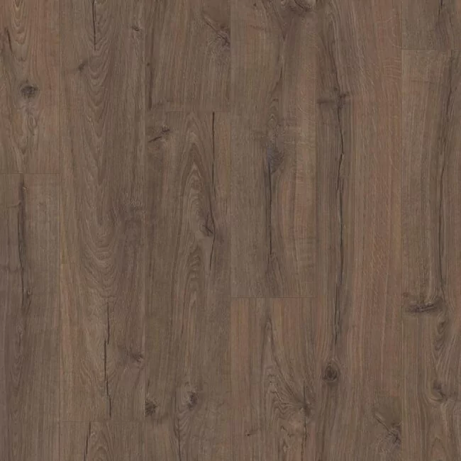 Dark Brown Wood Effect Laminate Flooring With 4V Grooves And Hydroseal For Bathrooms And Hallways Im1849