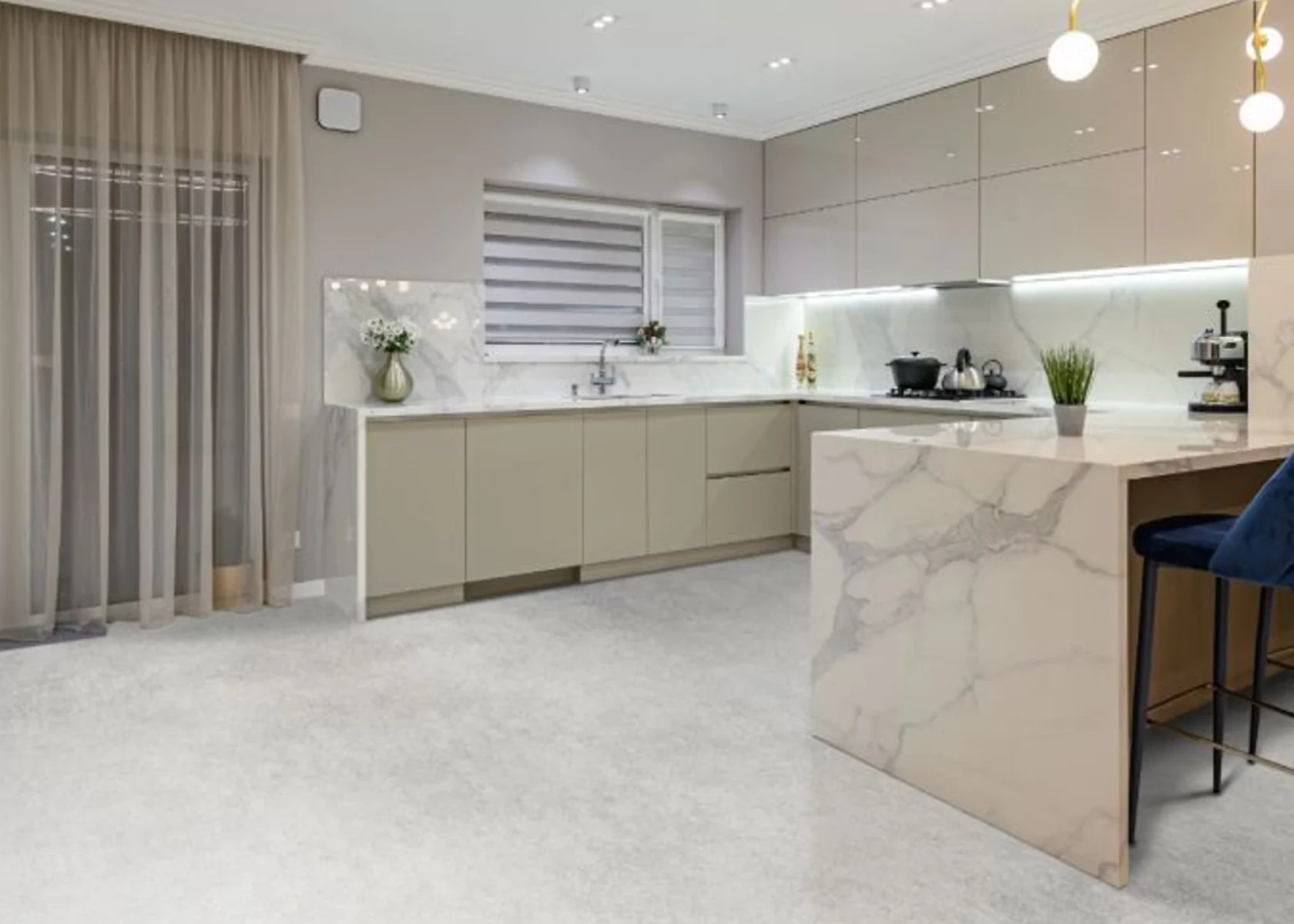 Tudor Mansions Montacute Stone Felt Backed Vinyl Flooring