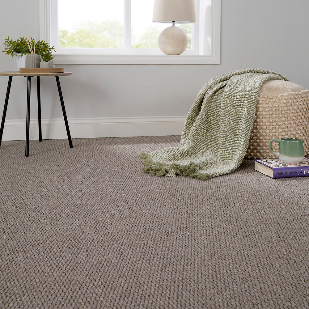 Resilience_Coffe_Boucle_Brown_Carpet_In_Living_Room_With_Grey_Walls_Square