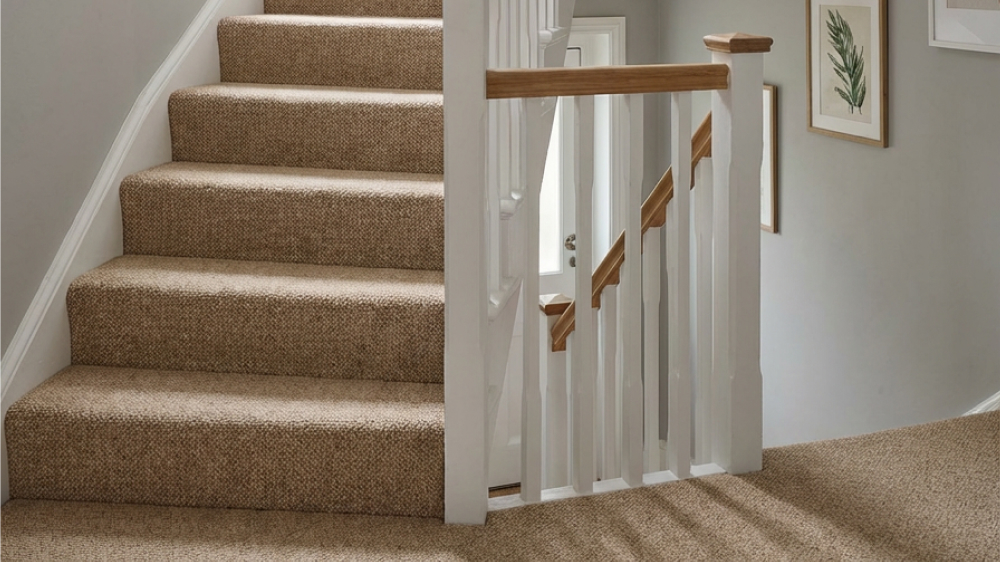 Stockport Mersey Beach Carpet on stairs